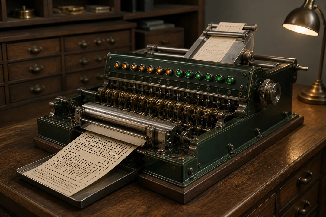 A programmable mechanical instrument processes code and test results